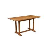 Reynolds of Ludlow, a pale oak refectory dining table, the rectangular top on four chamfered