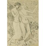 § Augustus John, OM, RA (Welsh, 1878-1961) Study of two semi-nude women in a garden watercolour on