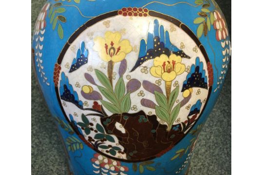 Attributed to Christopher Dresser for Minton, a large 'Cloisonné' vase, of baluster form decorated - Image 2 of 6