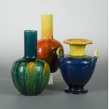Attributed to Dr. Christopher Dresser, two similar Linthorpe Pottery vases, of bottle form, with