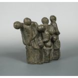 A contemporary bronzed and composition family group, unsigned 26.50 x 30cm (10 x 12in)