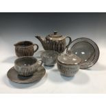 § David Leach (British, 1911-2005), a Lowerdown Pottery breakfast service, comprising teapot and