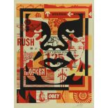 Shepard Fairey (American, b.1970) Charleston signed lower right lithograph on three sheets, unframed