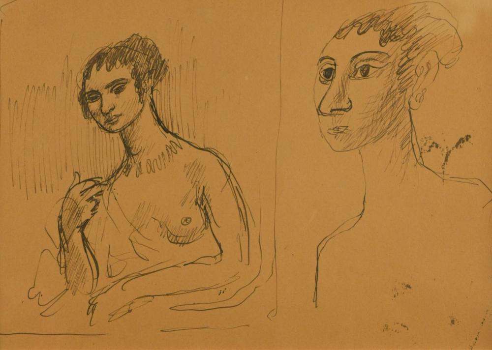 § Augustus John, OM, RA (Welsh, 1878-1961) Study of a female nude and the head of a female;