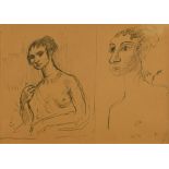 § Augustus John, OM, RA (Welsh, 1878-1961) Study of a female nude and the head of a female;