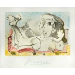 § Pablo Picasso (Spanish, 1881-1973) Femme Couchée à l'Oiseau offset lithograph from a limited