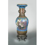 Attributed to Christopher Dresser for Minton, a large 'Cloisonné' vase, of baluster form decorated