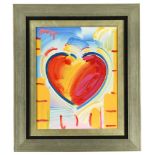 Peter Max (American, b.1937) Heart signed upper left oil on canvas, certificate of authenticity from