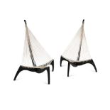 Jørgen Høvelskov for Christensen & Larsen, Copenhagen, a pair of 'Harp Chairs', the ebonised