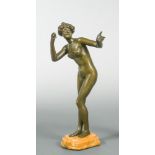 Paul Philippe (French 1870-1930), an Art Nouveau bronze figure of a female nude, standing and