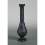 A Loetz 'Richard' blue cameo glass vase, of slender form cut with a chateau on a mountainous