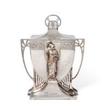 WMF, an Art Nouveau electroplated ice bucket and cover, of classical form, with a female figure