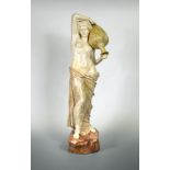 B. Haniroff for Goldscheider, an Art Nouveau cold painted earthernware classical figure, modelled as
