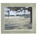 Caroline Ponsonby (British, 20th century) In the Shade, Cricket at Holkham, Norfolk signed 'Caroline