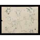 § Henry Moore, OM, CH, FBA (British, 1898-1986) Sketch of eight goats; further sketch of five