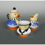A Shelley Mabel Lucie Atwell three-piece nursery set, comprising teapot and cover, milk jug and