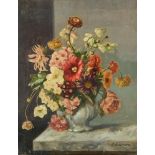 § Hilda Elizabeth Kidman, ASWA (British, 1891-1980) Still life of flowers on a ledge signed 'H.