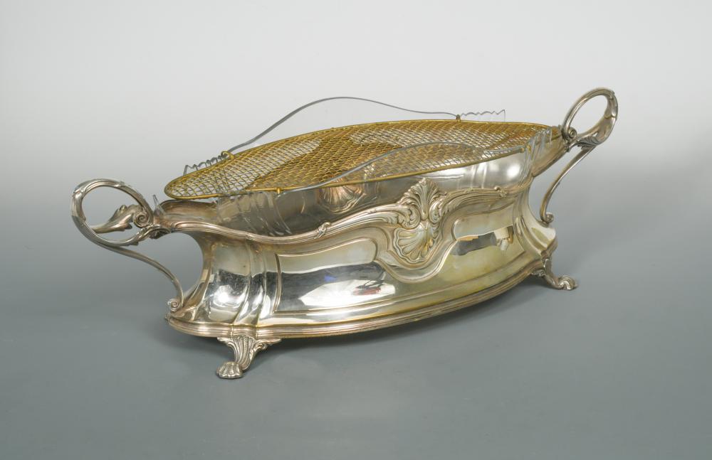 WMF, an Art Nouveau electroplated Rococo revival two-handled centrepiece bowl, with shell and