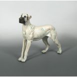 § Kesa Rudge (Contemporary), a studio pottery model of a standing Great Dane, in white crackle