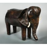 A leather Elephant footstool by Omersa, together with another smaller, possibly for Liberty & Co.,