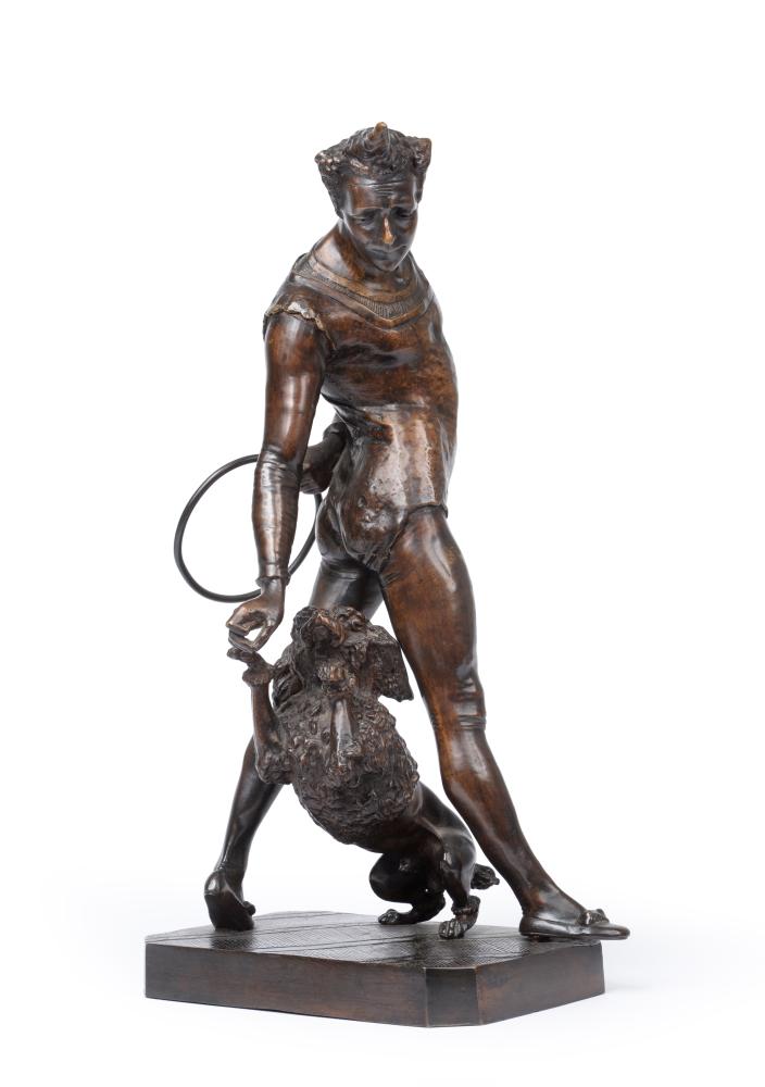 George de Chemellier (French 1835-1907), 'Get Up', an early 20th Century bronze group, modelled as a