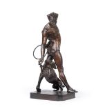 George de Chemellier (French 1835-1907), 'Get Up', an early 20th Century bronze group, modelled as a