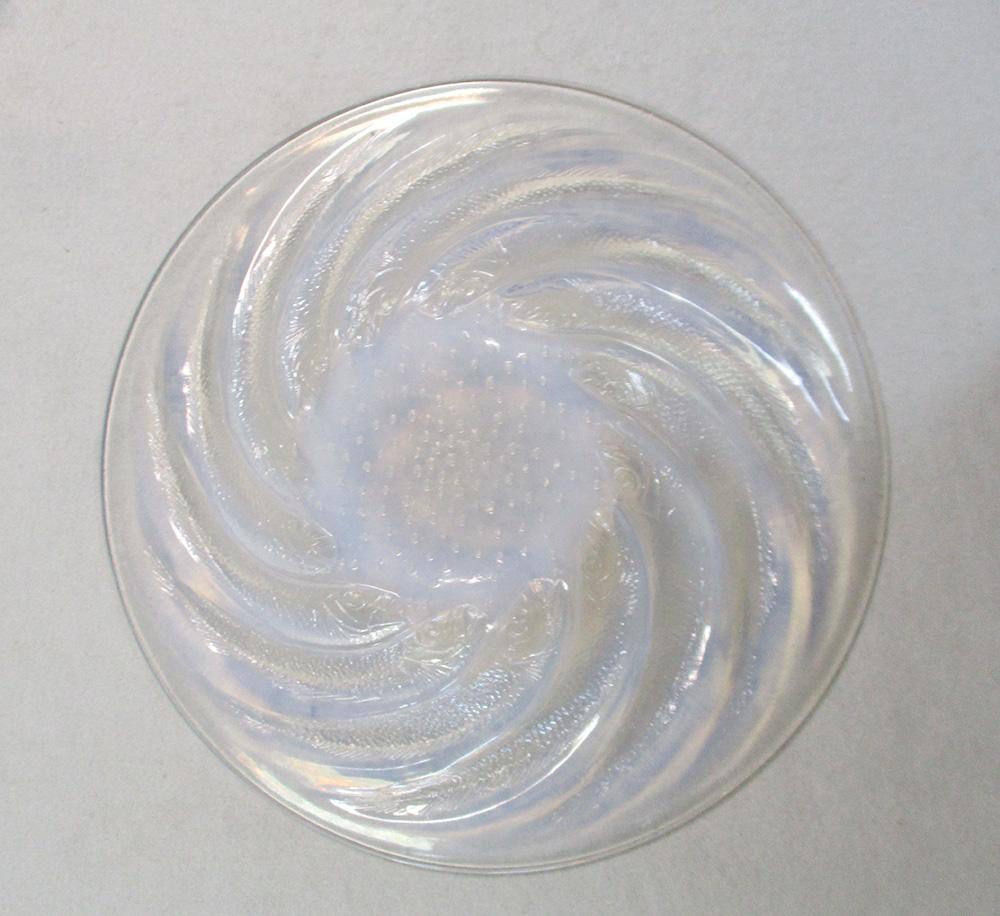 Poissons, an R. Lalique opalescent glass shallow bowl, moulded R. Lalique mark to centre 30cm (12in) - Image 2 of 2