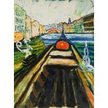 § John Bratby, RA (British, 1928-1992) Gondola on the Grand Canal, Venice signed 'Bratby' (lower