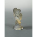 Sirene, a rare R. Lalique opalescent glass car mascot, the glass figure with moulded signature and