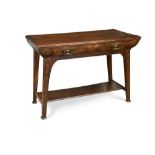 In the manner of Arthur Heygate Mackmurdo, (English, 1851-1942), an oak side table, the