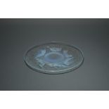 Ondines, an R. Lalique opalescent glass plate, of circular form moulded with a band of swirling