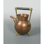 Dr Christopher Dresser for Benham & Froud, a copper and brass kettle, with a stained wood handle and