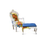Jimmie Martin, a 'Kaboom' open armchair and foot stool, the chair signed and dated '07, the stool