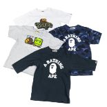 A Bathing Ape (BAPE) a collection of eighteen T-shirts, some with three-quarter length sleeves