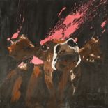 § John Marshall (British Contemporary) Cow signed, titled and dated 2002 lower right acrylic on