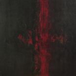 21st Century British School Red cross on black acrylic on canvas 91 x 91cm (35 x 35in)