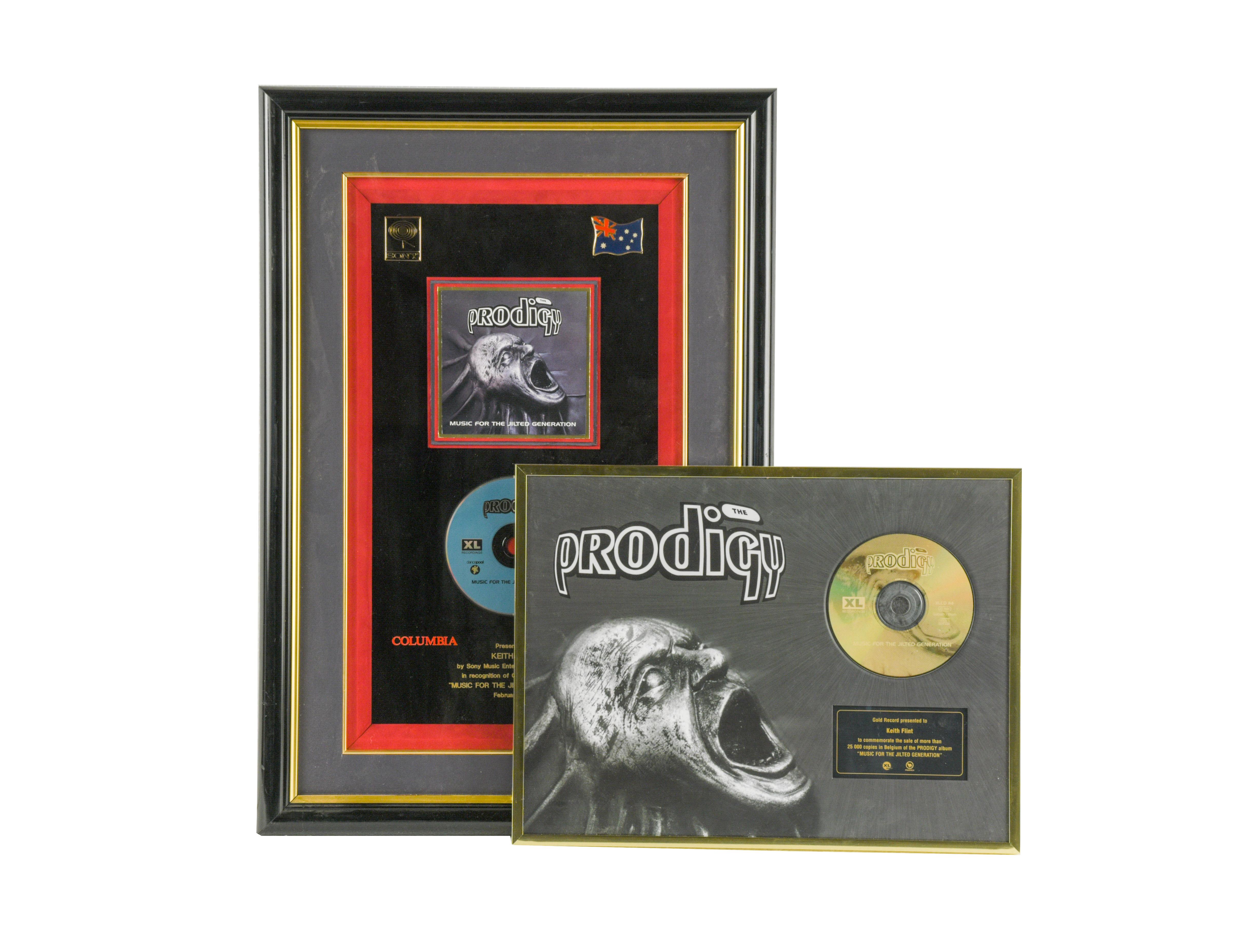 Music for the Jilted Generation' 1997 a presentation gold disc to Keith Flint, commemorating sales