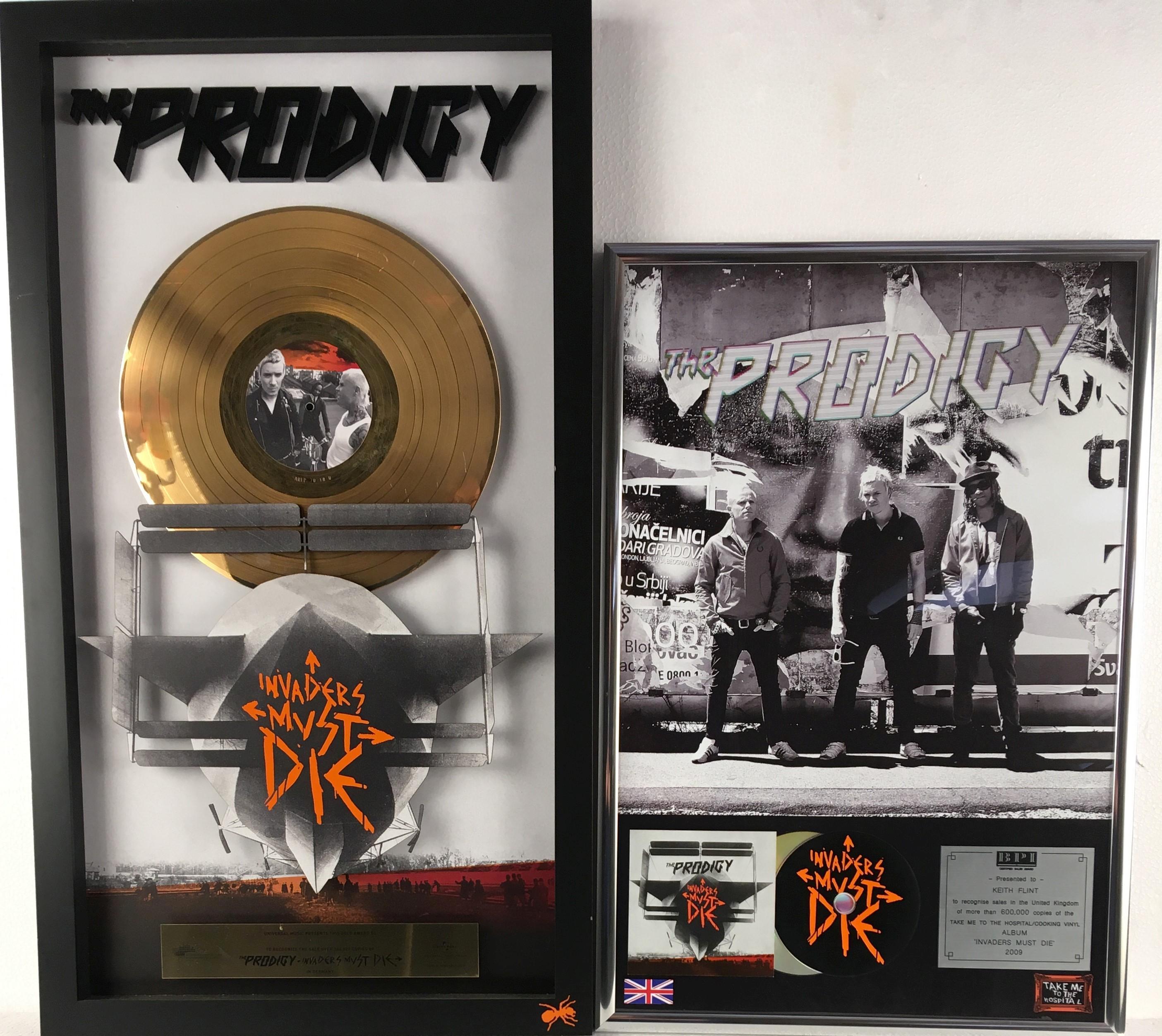 Invaders Must Die' 2009 a presentation gold disc to Keith Flint, to recognise sales in Germany of - Image 2 of 4