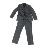 Hysteric Glamour XXX, green tartan patterned two piece suit, together with a blue pin striped