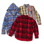 A Bathing Ape (BAPE) a collection of nine shirts, with varying checked or tartan designs, sizes from