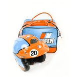 Troy Lee designs, a Steve McQueen open face crash helmet, in tote bag, size small, with dedication