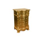 Jimmie Martin, a gold painted serpentine chest, the four short drawers with acrylic handles, the