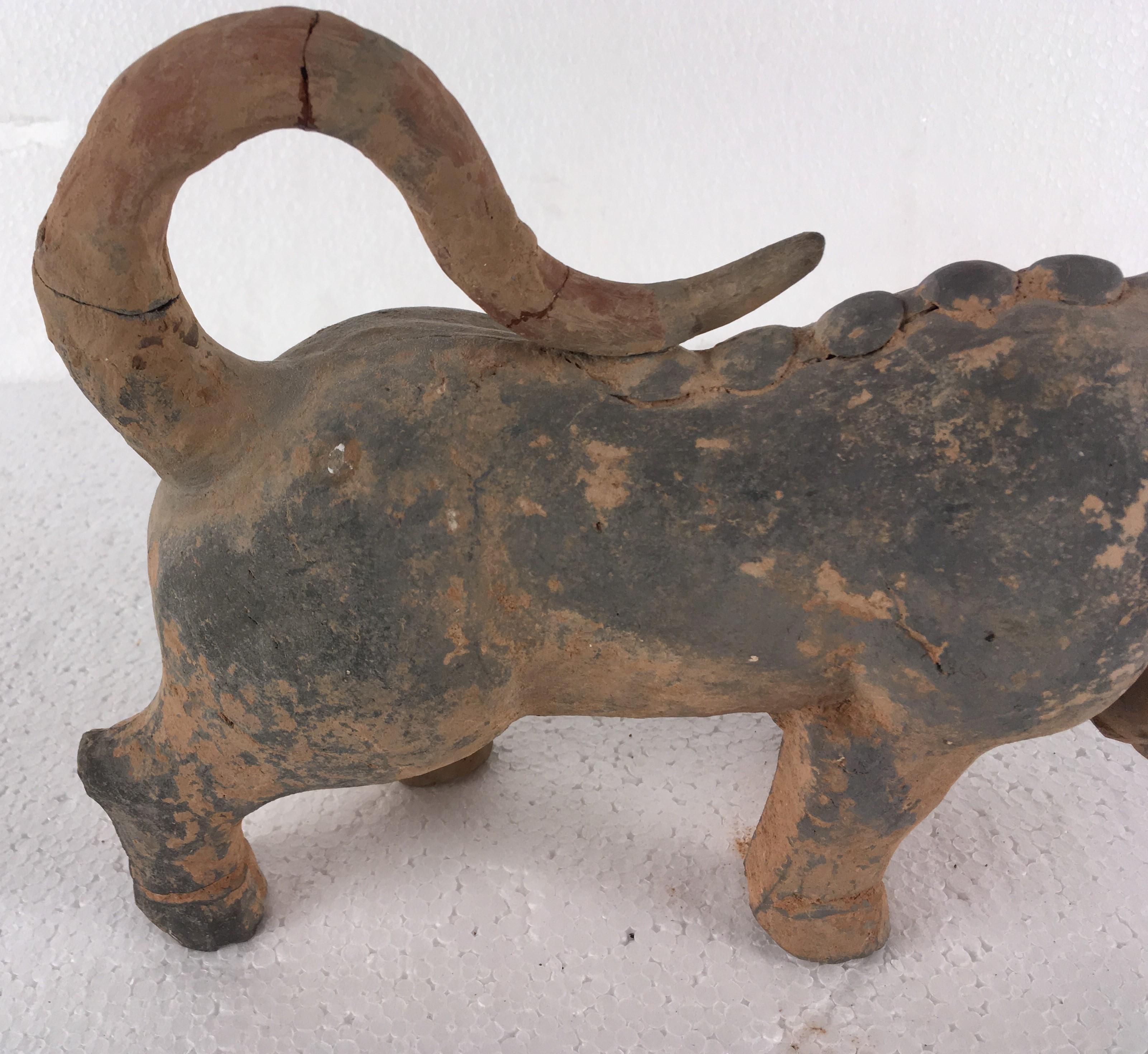 A Han Dynasty earthenware model of a mythical creature, together with an early 20th century - Image 15 of 19