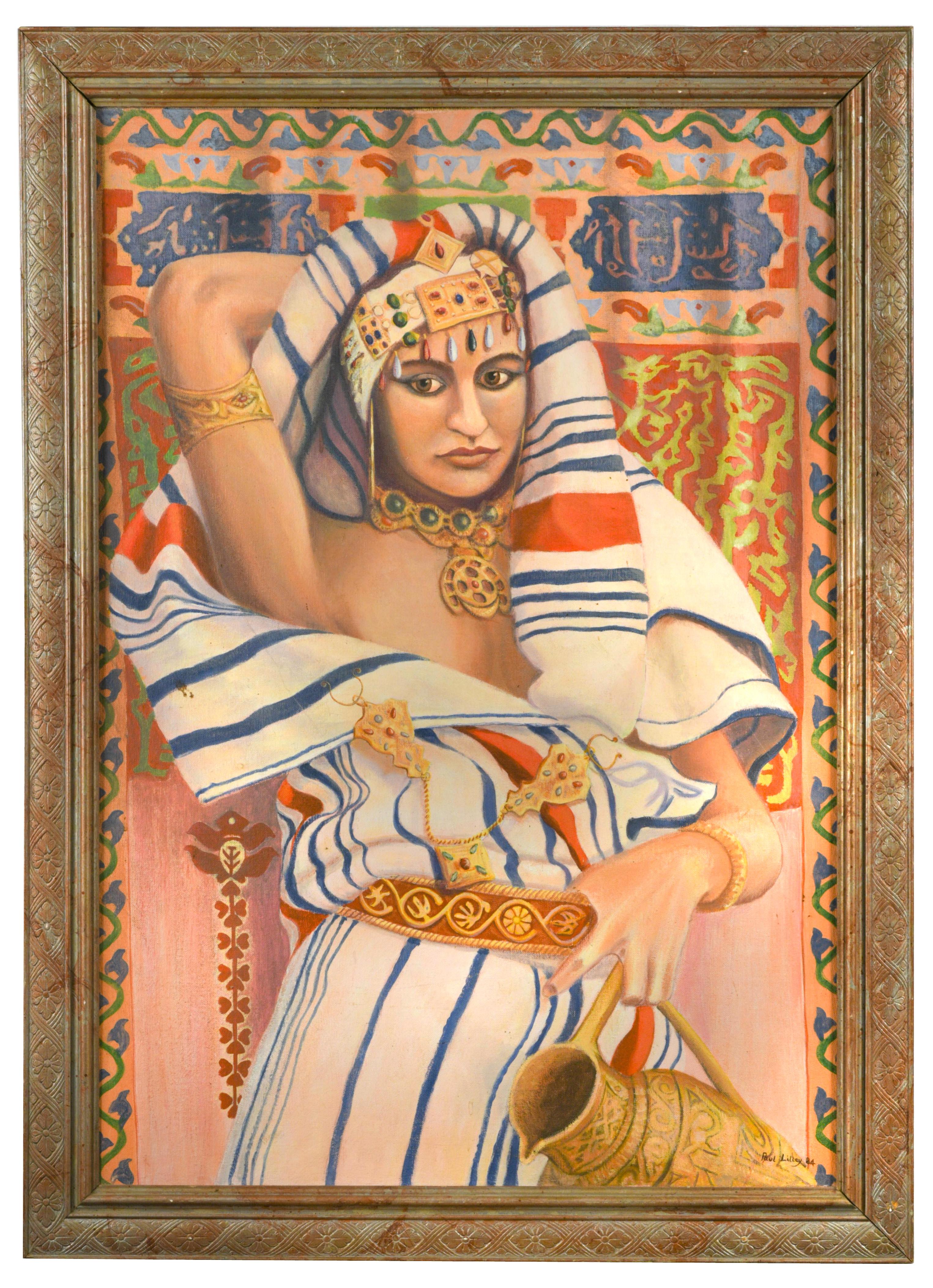 Paul Lilley (British Contemporary) Portrait of an Egyptian woman signed "Paul Lilley '84" lower