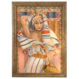 Paul Lilley (British Contemporary) Portrait of an Egyptian woman signed "Paul Lilley '84" lower