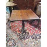 A Victorian mahogany wine tripod table, 49cn square