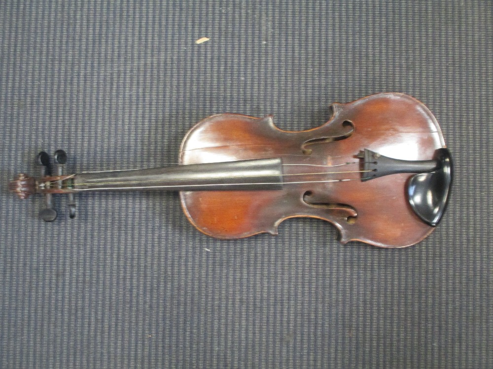 A German violin with Stradivarius label (full size) cased Signs of repair and damage - Image 13 of 15