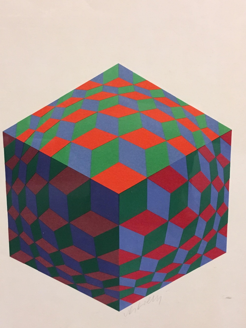 Victor Vasarely (1906-1997) coloured print, signed in pencil, 49.5 x 29.5 cm - Image 2 of 4