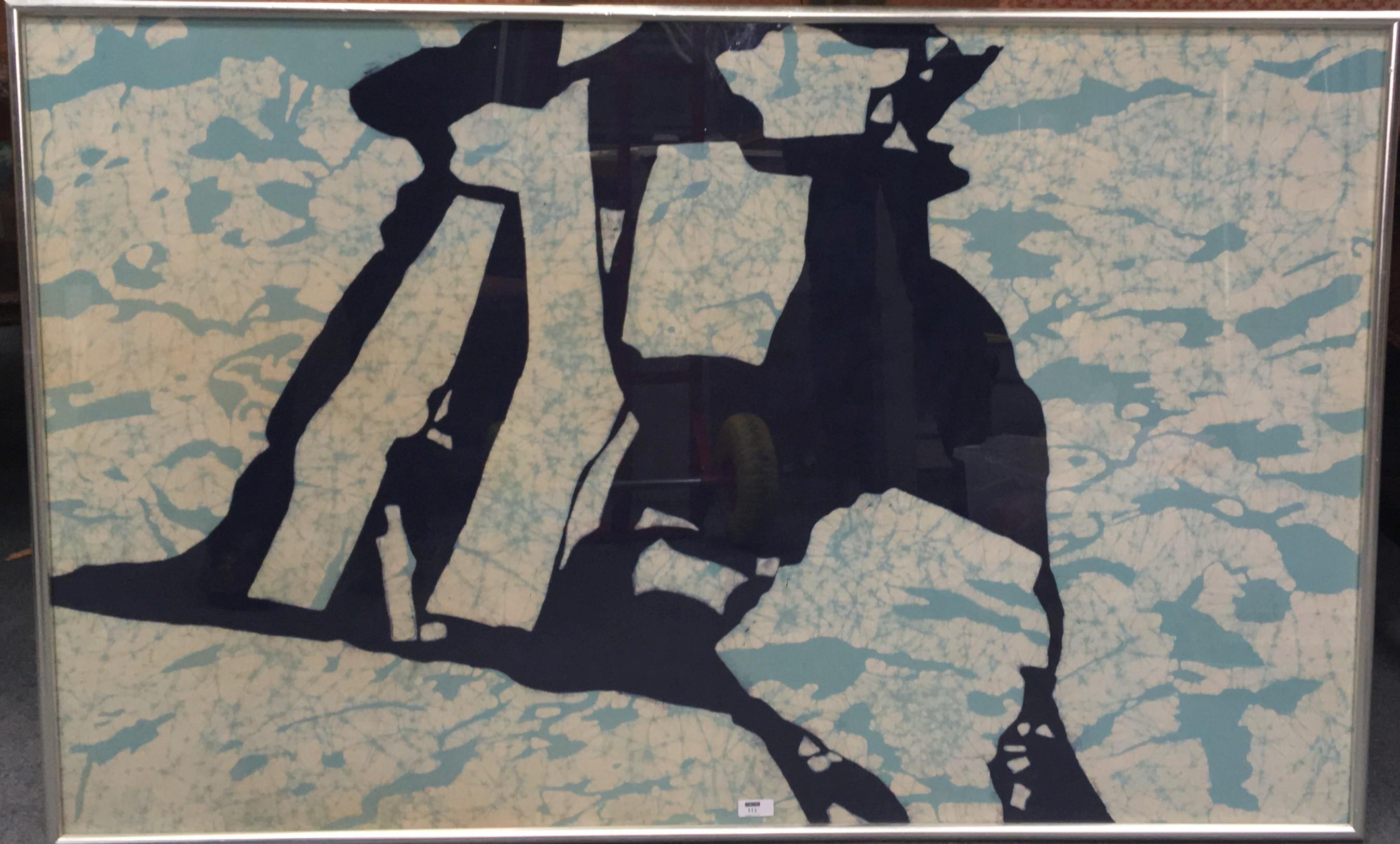 Jill Walden (British, 1934-2013), Antarctica 2 - Icefloes, signed, batik, 80 x 128cm