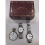 Rotary gent's Elite automatic wristwatch, boxed, another automatic watch by Seiko, and 'Benson